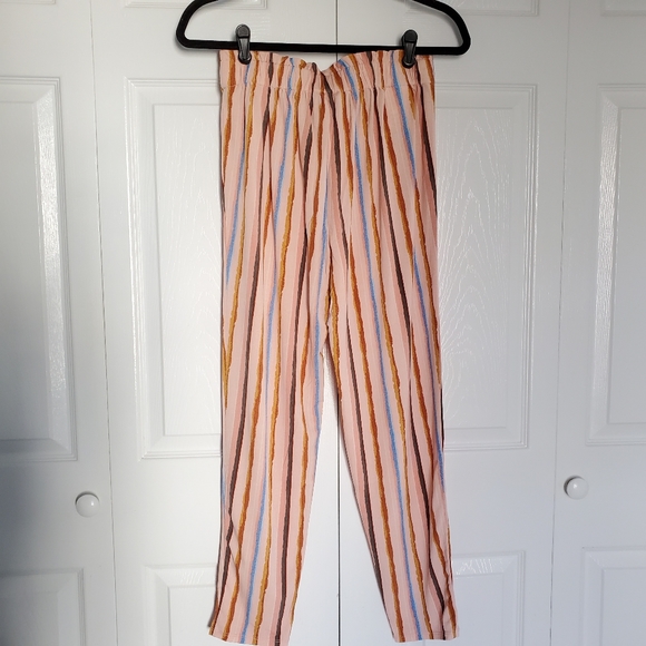 NEW BCBGeneration Stripe Paperbag Waist Pants - Picture 4 of 11